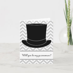 Invitación ¿Serás mi carta de mañana? Chevron y tophat