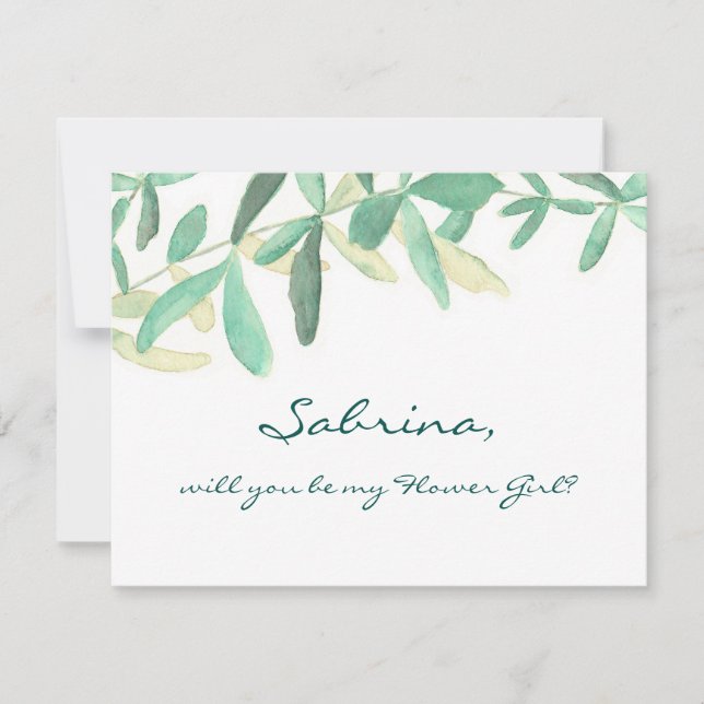 Invitación ¿Serás mi chica de Flor Botánica Moderna? (Anverso)