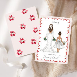 Invitación ¿Serás Mi Chica Flor? Ilustracion personalizado