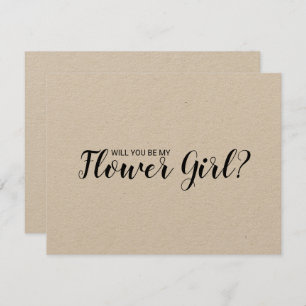 Invitación ¿Serás Mi Chica Flor? Papel Kraft ruso