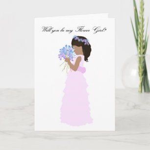 Invitación ¿Serás mi chica flor rosa y azul?