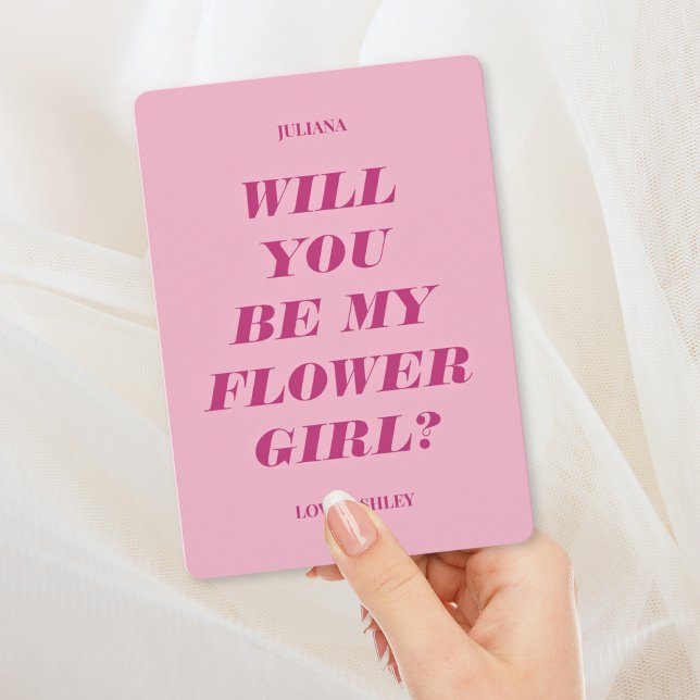 Invitación ¿Serás Mi Chica Flor? Texto moderno rosa (Subido por el creador)
