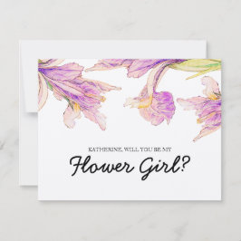 Invitación ¿Serás mi chica floral Morple Iris Floral?