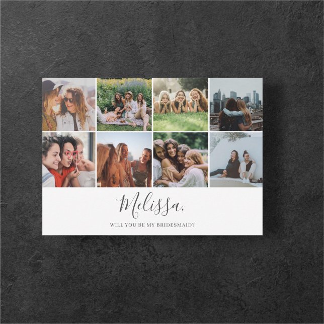 Invitación ¿Serás Mi Collage de fotos Moderno De La Novia? (Subido por el creador)