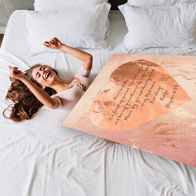 Invitación ¿Serás Mi Corazón De Cepillo Rosa De Novia? (Will You Be My Bridesmaid Pink Rose Brush Heart Invitation)