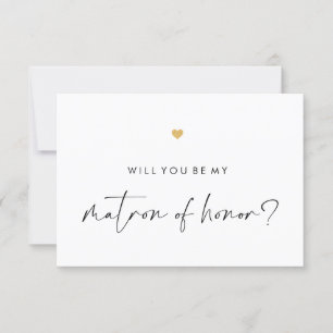 Invitación ¿Serás Mi Corazón De Oro Matron Script?
