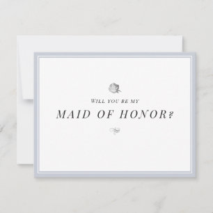 Invitación Serás mi criada de honor floral minimalista