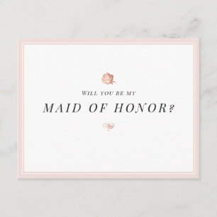 Invitación Serás mi criada de honor floral minimalista