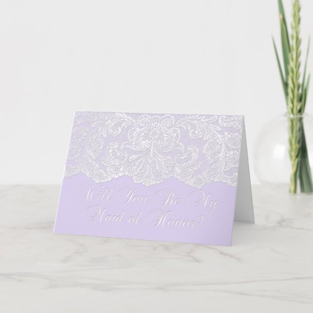 Invitación ¿Serás mi criada de honor?lila (Anverso)