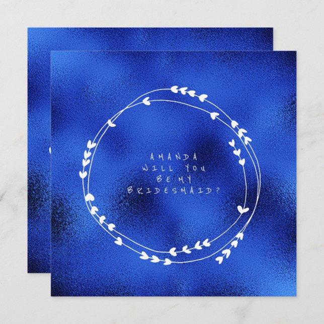 Invitación ¿Serás Mi Cristal Blanca De Zafiro? (Anverso / Reverso)