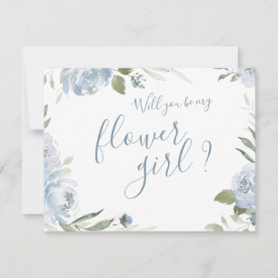 Invitación ¿Serás mi dama de flores dusty blue floral