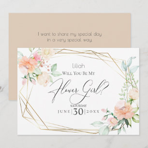 Invitación ¿Serás mi dama de flores? Flores de primavera