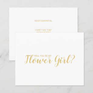 Invitación ¿Serás mi dama de flores? Moderno oro