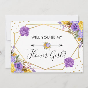 Invitación ¿Serás mi dama de flores Primavera Flores Boda