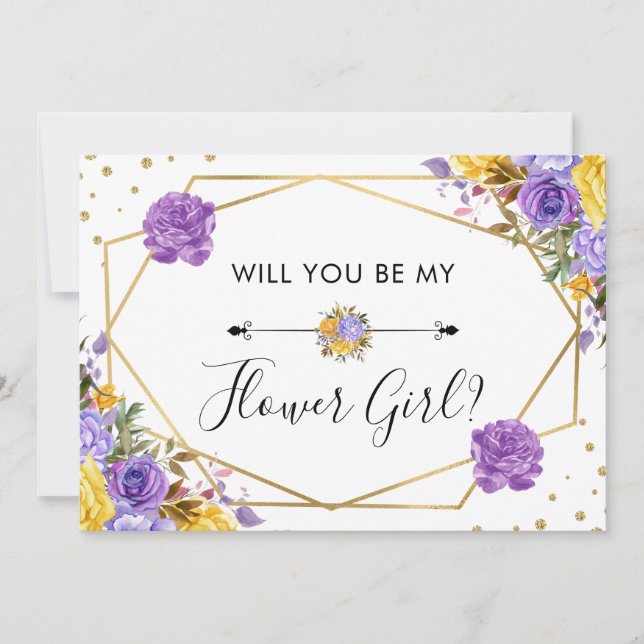 Invitación ¿Serás mi dama de flores Primavera Flores Boda (Anverso)