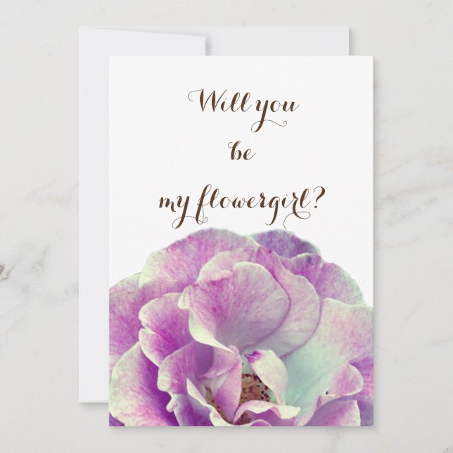 Invitación ¿Serás mi dama de flores Rosa Rosa (Anverso)