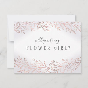 Invitación ¿Serás mi dama de flores Rose gold botánico