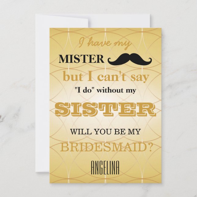 Invitación ¿Serás mi dama de honor? (Anverso)