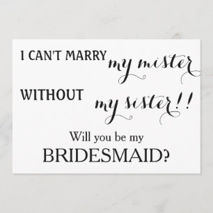 Invitación ¿Serás mi dama de honor?
