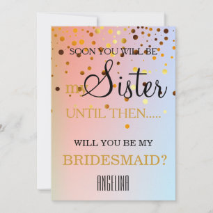 Invitación ¿Serás mi dama de honor?
