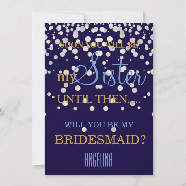 Invitación ¿Serás mi dama de honor? (Anverso)