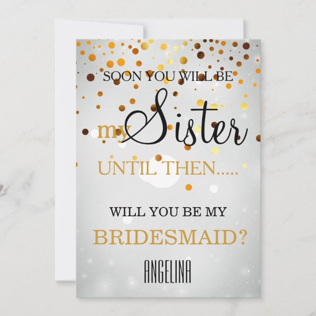 Invitación ¿Serás mi dama de honor? (Anverso)