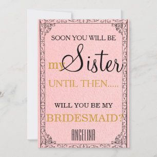 Invitación ¿Serás mi dama de honor?