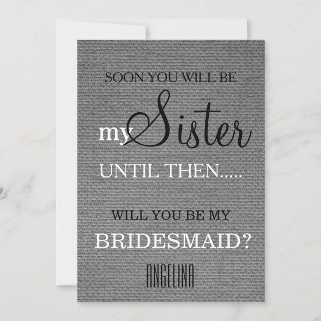 Invitación ¿Serás mi dama de honor? (Anverso)