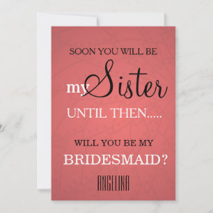 Invitación ¿Serás mi dama de honor?