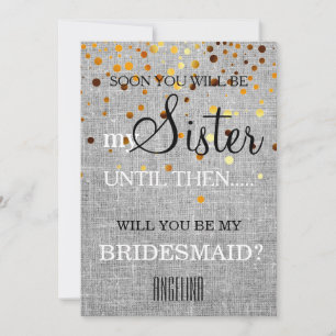 Invitación ¿Serás mi dama de honor?