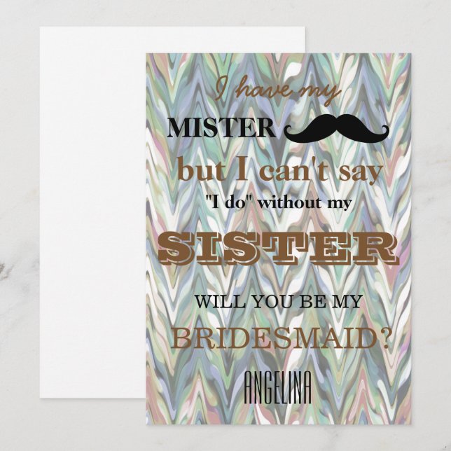 Invitación ¿Serás mi dama de honor? (Anverso / Reverso)