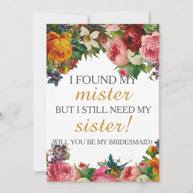 Invitación ¿Serás mi dama de honor? (Anverso)