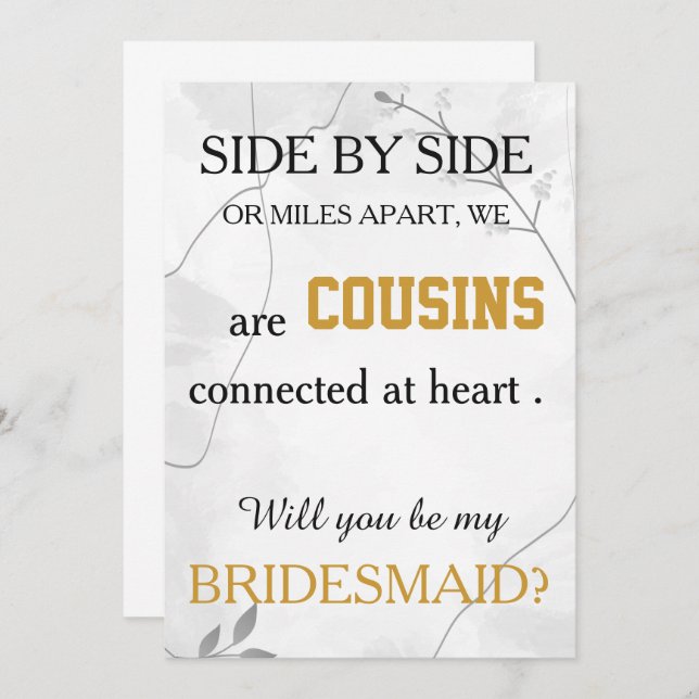 Invitación ¿Serás mi dama de honor? (Anverso / Reverso)