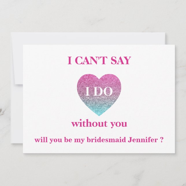 Invitación ¿Serás mi dama de honor? (Anverso)