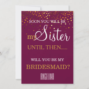 Invitación ¿Serás mi dama de honor?