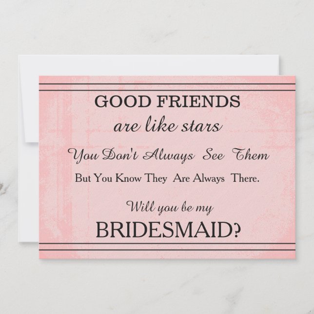 Invitación ¿Serás mi dama de honor? (Anverso)