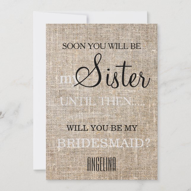 Invitación ¿Serás mi dama de honor? (Anverso)