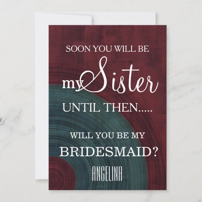 Invitación ¿Serás mi dama de honor? (Anverso)
