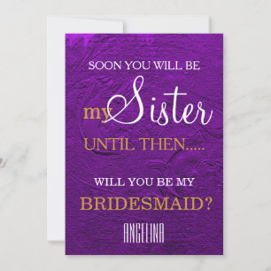 Invitación ¿Serás mi dama de honor?