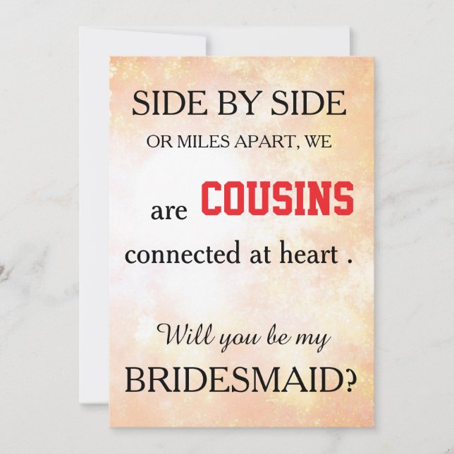 Invitación ¿Serás mi dama de honor? (Anverso)