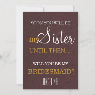 Invitación ¿Serás mi dama de honor?