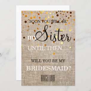 Invitación ¿Serás mi dama de honor?