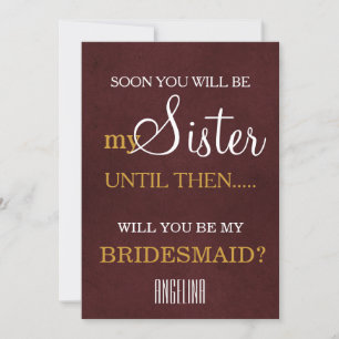 Invitación ¿Serás mi dama de honor?