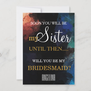 Invitación ¿Serás mi dama de honor? Acuarela