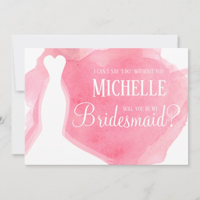 Invitación ¿Serás mi dama de honor? Acuarela gótica (Anverso)