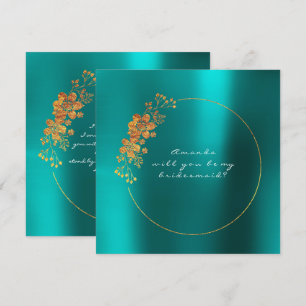 Invitación ¿Serás mi dama de honor acuático Verde azulado