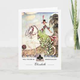 Invitación ¿Serás mi dama de honor? Arte de vintage