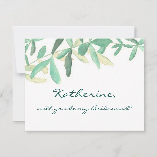 Invitación ¿Serás mi Dama de Honor Botánica Moderna (Anverso)