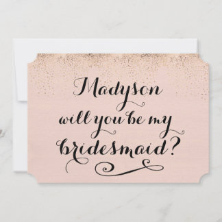 Invitación ¿Serás mi dama de honor caligrafía personalizada