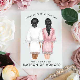 Invitación ¿Serás mi Dama de Honor? Chicas con batas invitada
